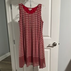 Sleeveless Red Patterned Max Studio Dress Sz S